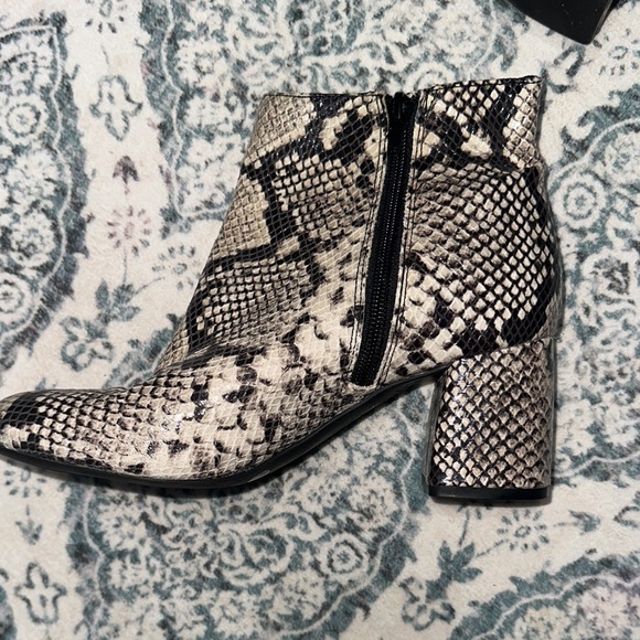INC International Concepts Snakeskin Pattern Ankle Boots - Picture 2 of 3